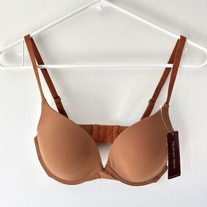 Nubian Skin Brown Seamless T-Shirt Bra Adjustable Strap Size 32D